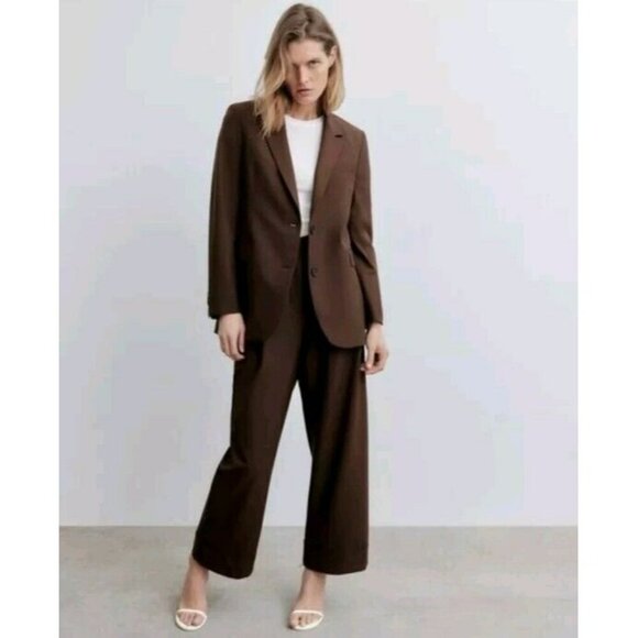 Zara Pants - Zara Pants Trousers Women M  Pants Ankle Brown Cropped  NEW 2232 645